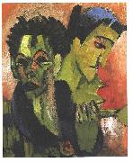 Ernst Ludwig Kirchner Douple-selfportrait oil